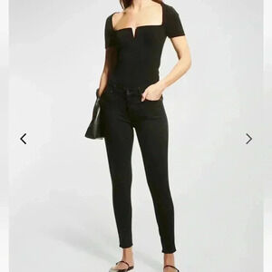 7 For All Mankind Women's Black The Ankle Skinny Jegging Pants Size 28